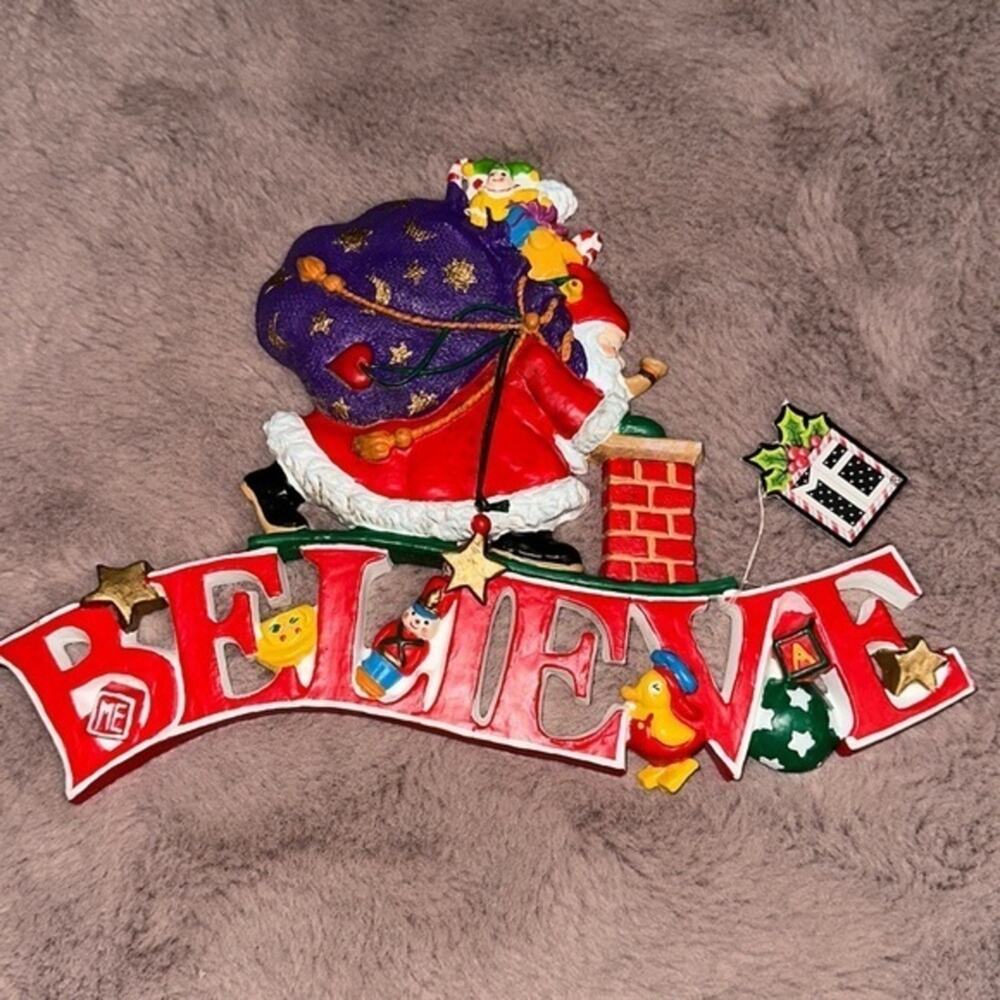 Mary Engelbreit Christmas “Believe” Wall Hanging 11.5”x8”